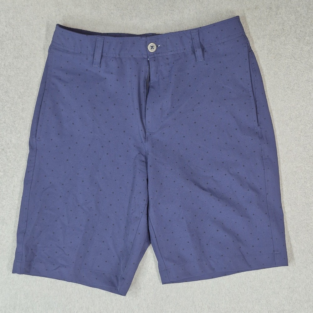 Under Armour Men Activewear Shorts 30 Navy Blue Polka Dot Chino Golf Stretch